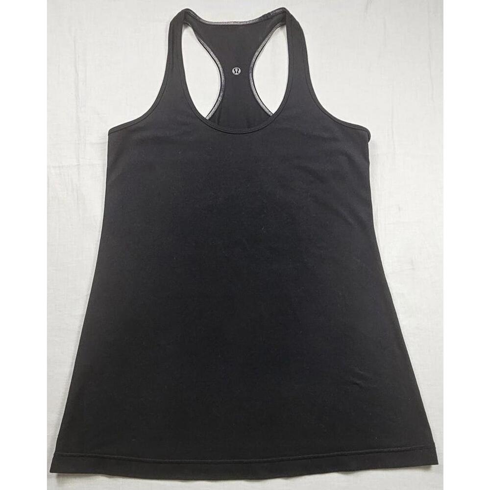 Lululemon Tank Top Women‎ S Black Solid Tech Run Yoga Gym Mesh Athletic Ladies